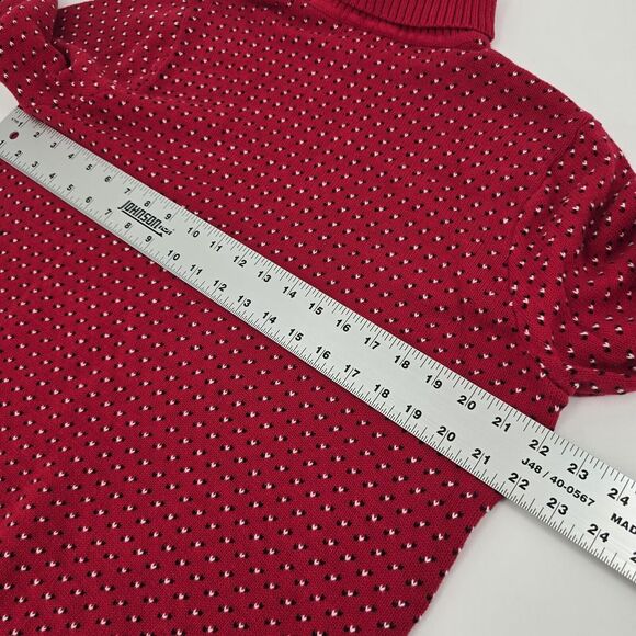 Karen Scott Women's XL Red Knit Turtle Neck Sweater Christmas Valentines. (1132) - Picture 6 of 7